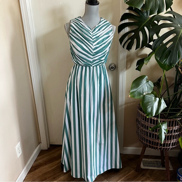 NWT Hunter Bell Kathleen Dress Emerald Stripe - Picture 5 of 13